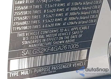 2016 Land Rover Range Rover 3.0L V6 Turbocharged Diesel Hse Td6 from USA, damaged, VIN SALGS2KF4GA261005